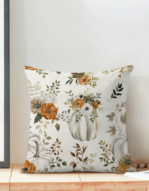 Load image into Gallery viewer, CXMEIFLY Fall Decor Pillow Covers Set of 2 18x18 Cream Pumpkin Floral
