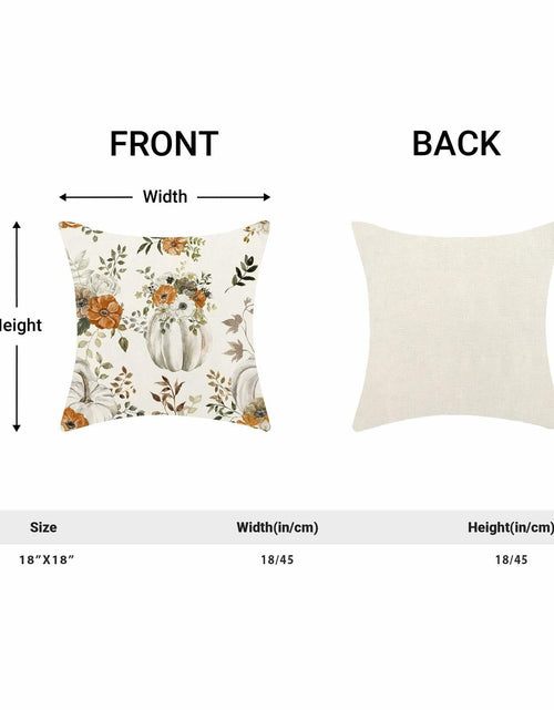 Load image into Gallery viewer, CXMEIFLY Fall Decor Pillow Covers Set of 2 18x18 Cream Pumpkin Floral
