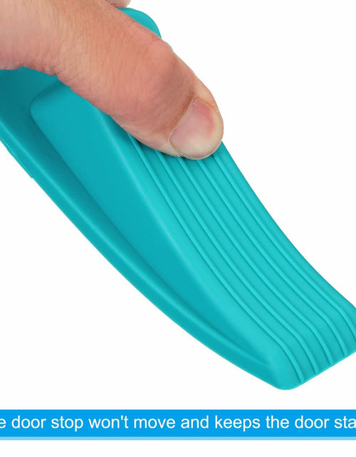 Load image into Gallery viewer, PATIKIL 4 Pcs Large Blue Rubber Door Stoppers Wedge with Storage Box
