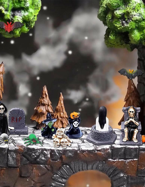 Load image into Gallery viewer, Halloween Mini Figurines 32 Pcs Resin Ornaments Miniature Garden Decor
