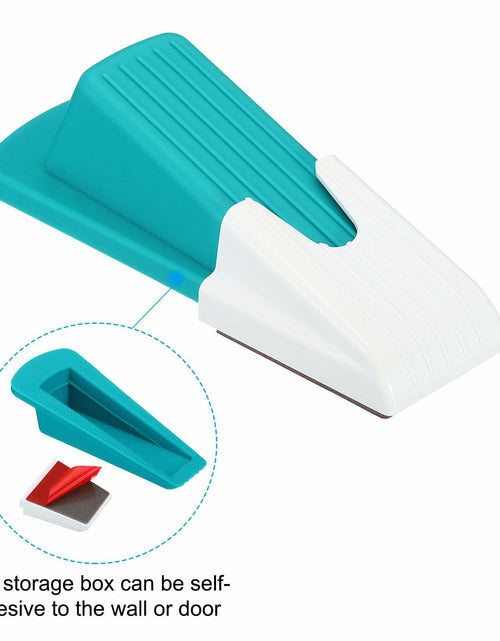Load image into Gallery viewer, PATIKIL 4 Pcs Large Blue Rubber Door Stoppers Wedge with Storage Box
