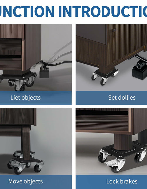 Load image into Gallery viewer, Heavy Duty Furniture Movers 4 Wheels 2000lbs Load Capacity Black Set
