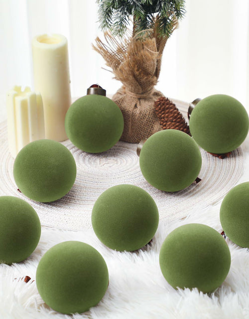 Load image into Gallery viewer, Liliful Velvet Christmas Balls Ornaments Green 3.15 Inch 15 Pcs
