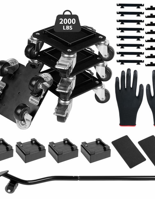 Load image into Gallery viewer, Heavy Duty Furniture Movers 4 Wheels 2000lbs Load Capacity Black Set
