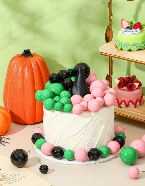 Load image into Gallery viewer, Leinuosen 97 Pcs Witch Party Supplies Pink Green Balloons Mini Toppers Black Hat
