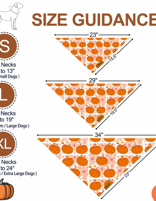 Load image into Gallery viewer, THLOH Fall Dog Bandanas 2 Pack Reversible Pumpkin Leaf Orange Large
