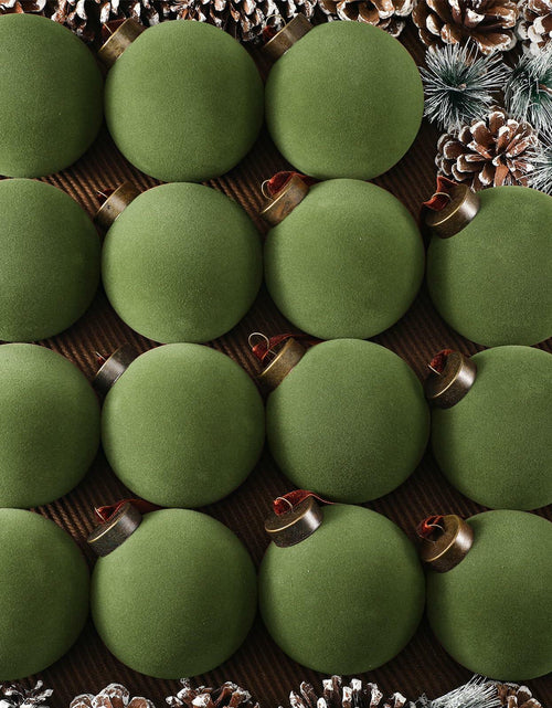 Load image into Gallery viewer, Liliful Velvet Christmas Balls Ornaments Green 3.15 Inch 15 Pcs
