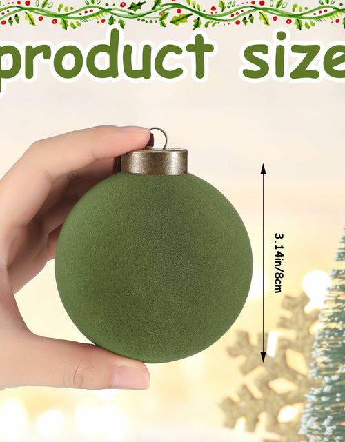 Load image into Gallery viewer, Liliful Velvet Christmas Balls Ornaments Green 3.15 Inch 15 Pcs

