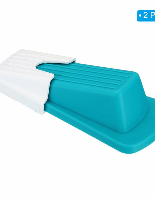 Load image into Gallery viewer, PATIKIL 4 Pcs Large Blue Rubber Door Stoppers Wedge with Storage Box
