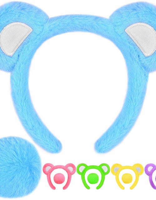 Load image into Gallery viewer, MUKOSEL Bear Ears Headband &amp; Tail Set Animal Costume Blue Standard Size
