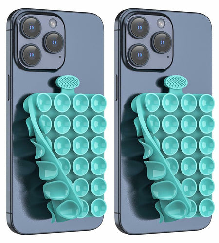 ZZGX 2PCS Silicone Suction Cup Phone Mount Holder Turquoise Double Sided