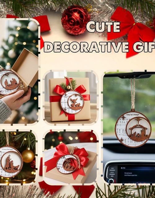 Load image into Gallery viewer, SOLMAYCO Christmas Nativity Ornaments Set of 5 Wooden Religious Decorations
