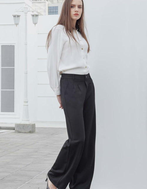 Load image into Gallery viewer, Bamans Wide Leg Dress Pants High Elastic Waist Curvy Women Black Size S
