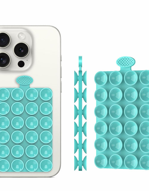 Load image into Gallery viewer, ZZGX 2PCS Silicone Suction Cup Phone Mount Holder Turquoise Double Sided
