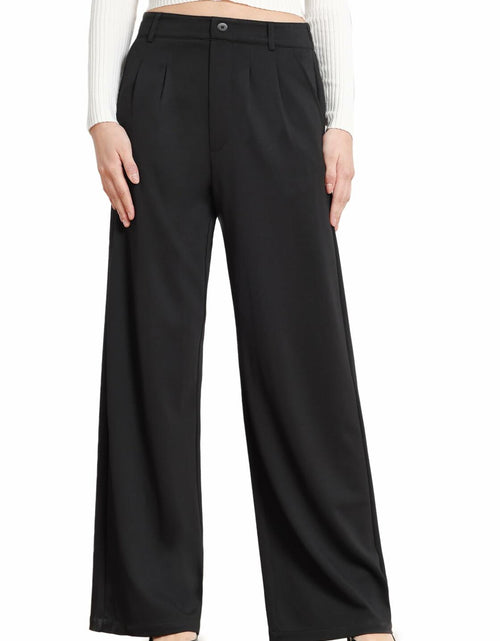 Load image into Gallery viewer, Bamans Wide Leg Dress Pants High Elastic Waist Curvy Women Black Size S
