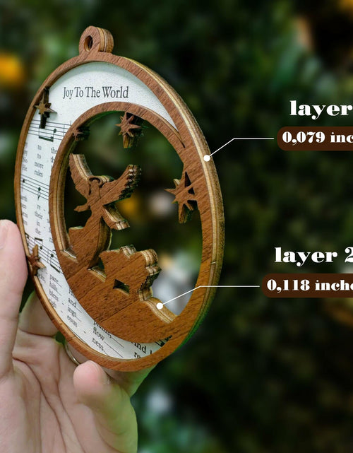 Load image into Gallery viewer, SOLMAYCO Christmas Nativity Ornaments Set of 5 Wooden Religious Decorations
