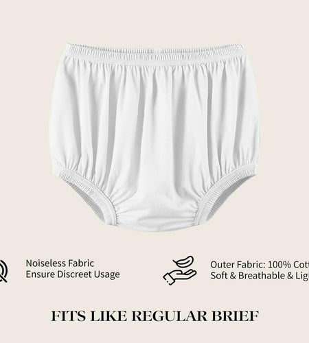 EEOST Women's Incontinence Diaper Plastic Pants Waterproof Cloth Cover White XXL