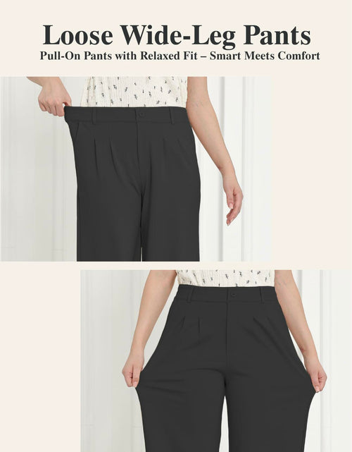 Load image into Gallery viewer, Bamans Wide Leg Dress Pants High Elastic Waist Curvy Women Black Size S
