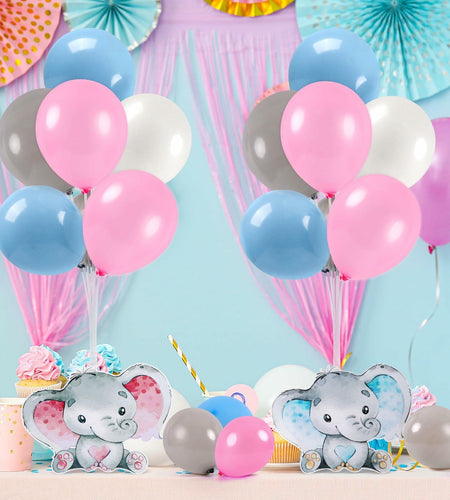 12 Sets Baby Shower Balloon Stand Kit Gender Reveal Pink Blue Table Decor