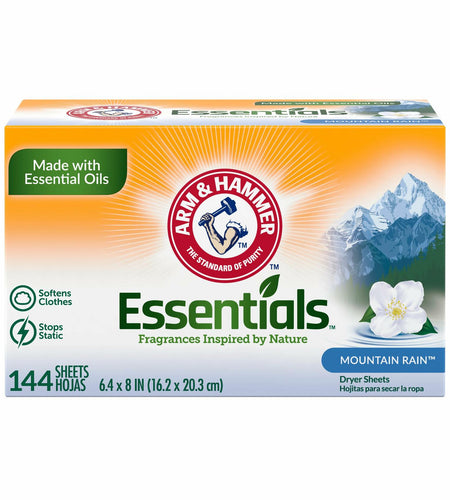 ARM & HAMMER Fabric Softener Sheets Mountain Rain Scent 144ct White
