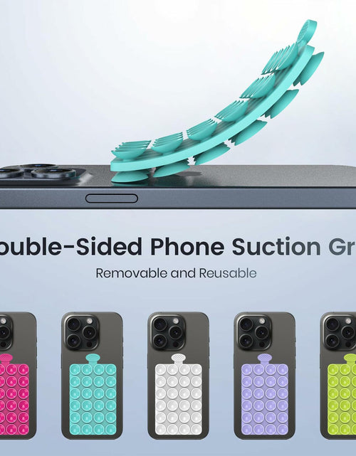 Load image into Gallery viewer, ZZGX 2PCS Silicone Suction Cup Phone Mount Holder Turquoise Double Sided
