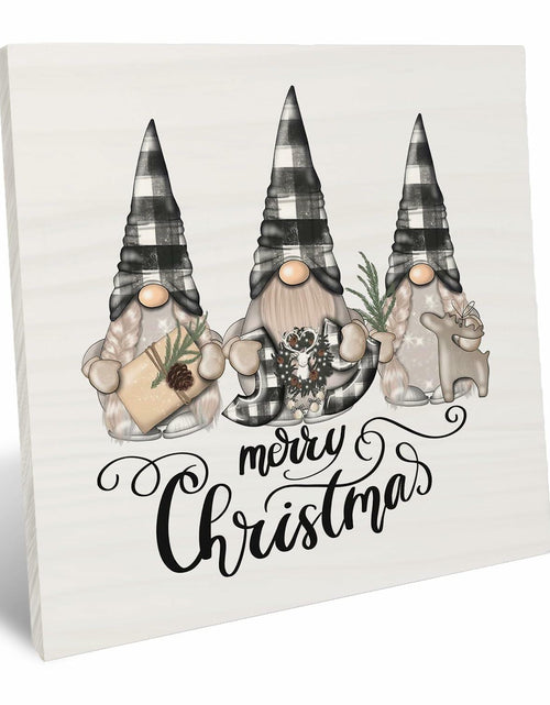 Load image into Gallery viewer, UNCDLV Happy Gnomes Wooden Sign Fall Decor 6x6 Inch hallothanksmas2
