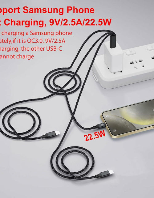 Load image into Gallery viewer, Wosixima USB-C 3-in-1 Charging Cable 4ft Black for iPhone 16/15 Pro Max Samsung
