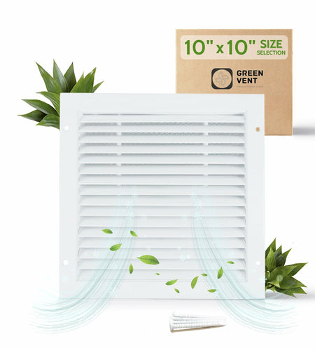 GREEN VENT Aluminum Alloy Gable Vent 10x10 Outdoor Wall Cover with Mesh