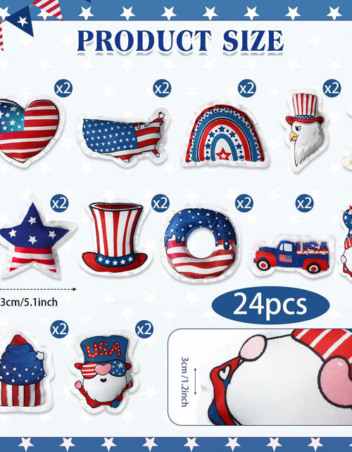 Load image into Gallery viewer, Oudain 24 Pc 5" Patriotic Star Ornaments Red White Blue Independence Day
