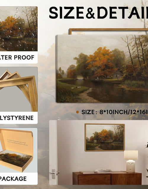 Load image into Gallery viewer, raiqtols Floating Framed Vintage Monet Canvas Wall Art 8x10 inch Art Garden
