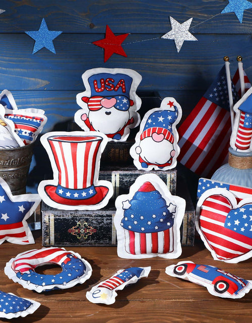 Load image into Gallery viewer, Oudain 24 Pc 5" Patriotic Star Ornaments Red White Blue Independence Day
