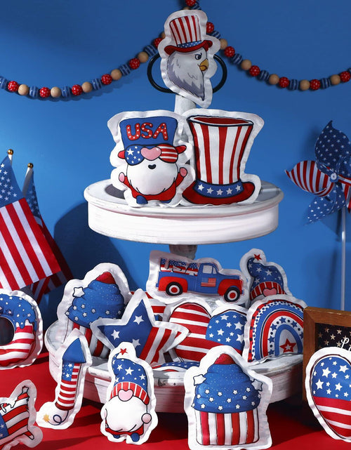 Load image into Gallery viewer, Oudain 24 Pc 5" Patriotic Star Ornaments Red White Blue Independence Day
