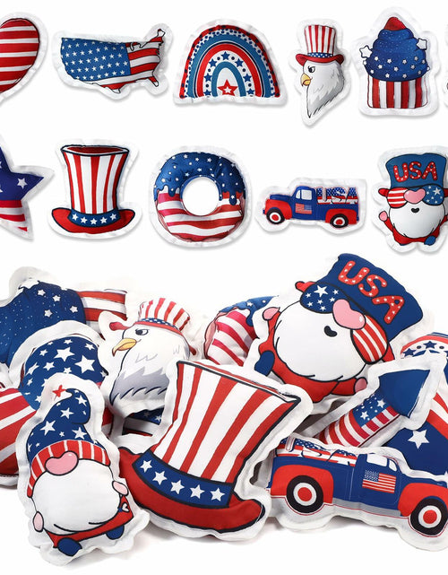 Load image into Gallery viewer, Oudain 24 Pc 5" Patriotic Star Ornaments Red White Blue Independence Day

