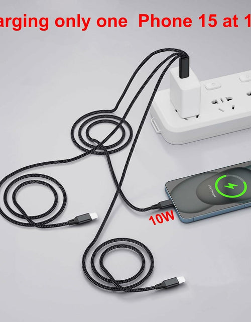 Load image into Gallery viewer, Wosixima USB-C 3-in-1 Charging Cable 4ft Black for iPhone 16/15 Pro Max Samsung
