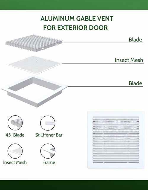 Load image into Gallery viewer, GREEN VENT Aluminum Alloy Gable Vent 10x10 Outdoor Wall Cover with Mesh
