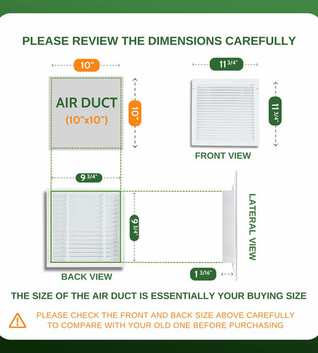 GREEN VENT Aluminum Alloy Gable Vent 10x10 Outdoor Wall Cover with Mesh