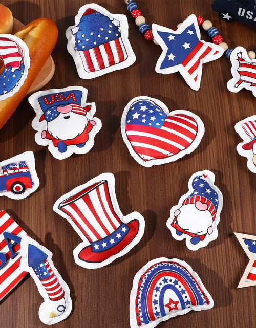 Load image into Gallery viewer, Oudain 24 Pc 5" Patriotic Star Ornaments Red White Blue Independence Day
