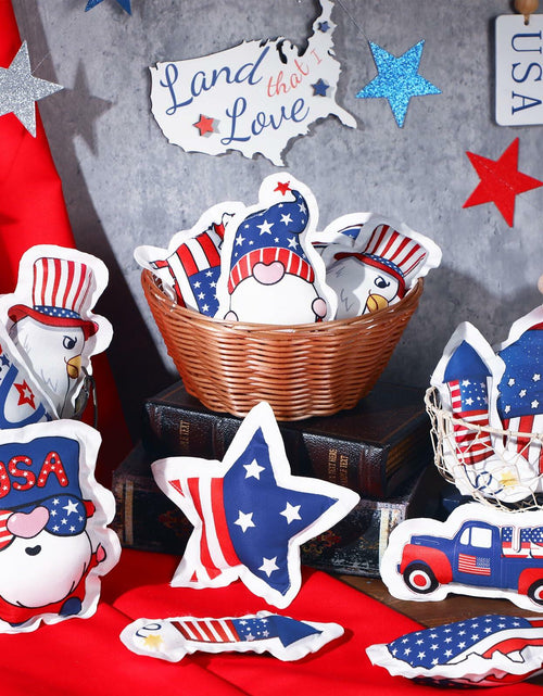 Load image into Gallery viewer, Oudain 24 Pc 5" Patriotic Star Ornaments Red White Blue Independence Day
