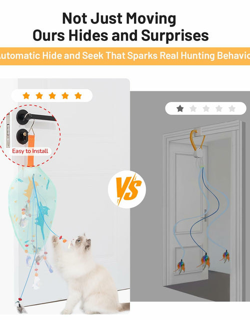 Load image into Gallery viewer, Zenjo Rechargeable Automatic Cat Feather Teaser Toy Motion Activated Color
