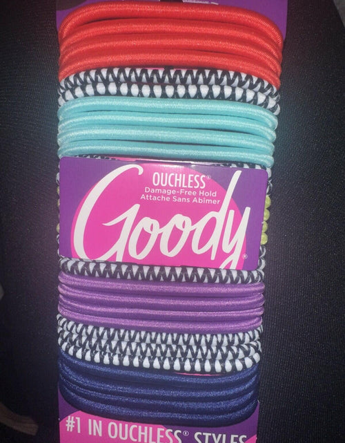 Load image into Gallery viewer, Goody Ouchless Elastic Ponytail Holders Multi Neon Colors Black White 30 Ct

