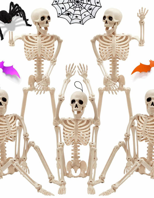 Load image into Gallery viewer, GONOSEED 5PCS 16in Posable Halloween Skeletons Hanging Decor Plastic
