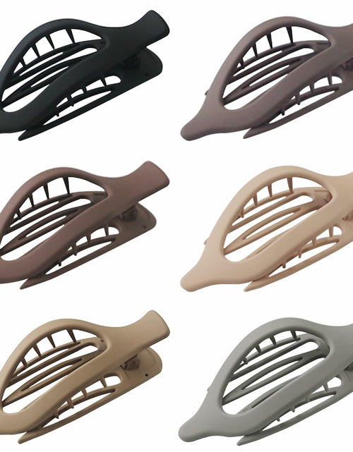 Load image into Gallery viewer, GKETN 6 Pack Flat Hair Claw Clips Matte Neutral Color Duck Billed Barrettes
