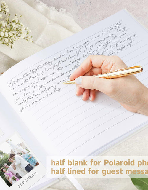 Load image into Gallery viewer, 1DOT2 Wedding Guest Book 2025 Linen Photo Beige 100 Pages Acid Free Paper
