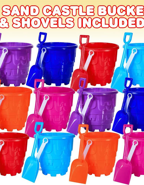 Load image into Gallery viewer, ArtCreativity 6" Sand Castle Buckets &amp; Shovels Set 12 Pails 12 Shovels
