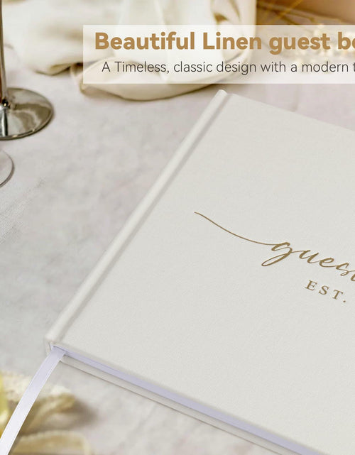 Load image into Gallery viewer, 1DOT2 Wedding Guest Book 2025 Linen Photo Beige 100 Pages Acid Free Paper
