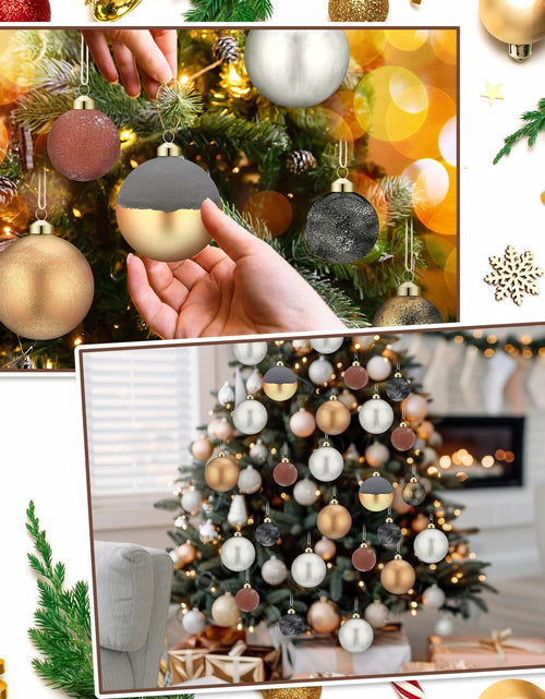 Load image into Gallery viewer, Relaxgiant 12 Pcs Neutral Brown Grey Matte Glass Christmas Ornaments 4in 2.36in
