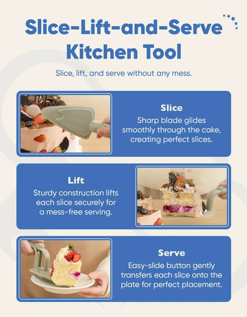 Load image into Gallery viewer, Chef's Path Easy Release Cake &amp; Pie Server Lift-and-Serve Sage Green
