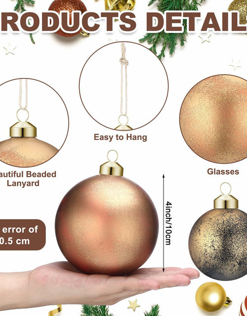 Load image into Gallery viewer, Relaxgiant 12 Pcs Neutral Brown Grey Matte Glass Christmas Ornaments 4in 2.36in
