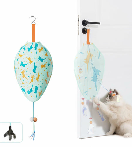 Zenjo Rechargeable Automatic Cat Feather Teaser Toy Motion Activated Color