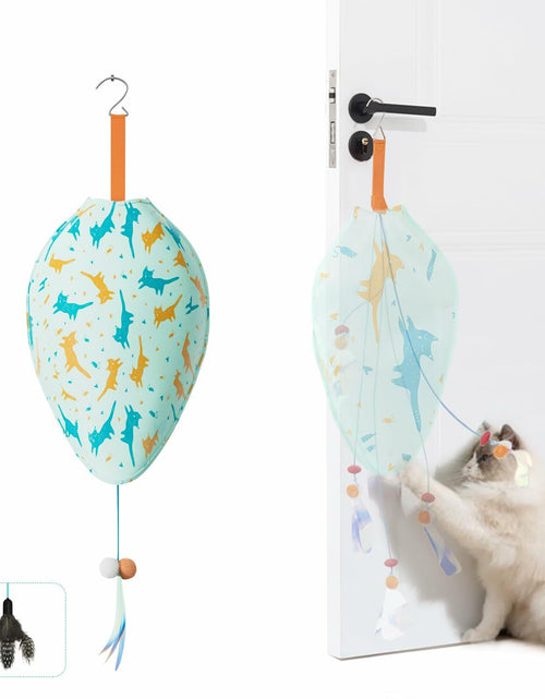 Load image into Gallery viewer, Zenjo Rechargeable Automatic Cat Feather Teaser Toy Motion Activated Color
